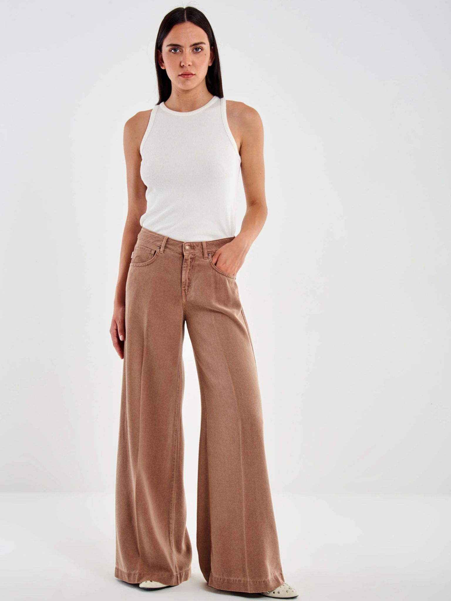 e shop (58) Τζιν παντελόνι Madison καμηλό - Image 1