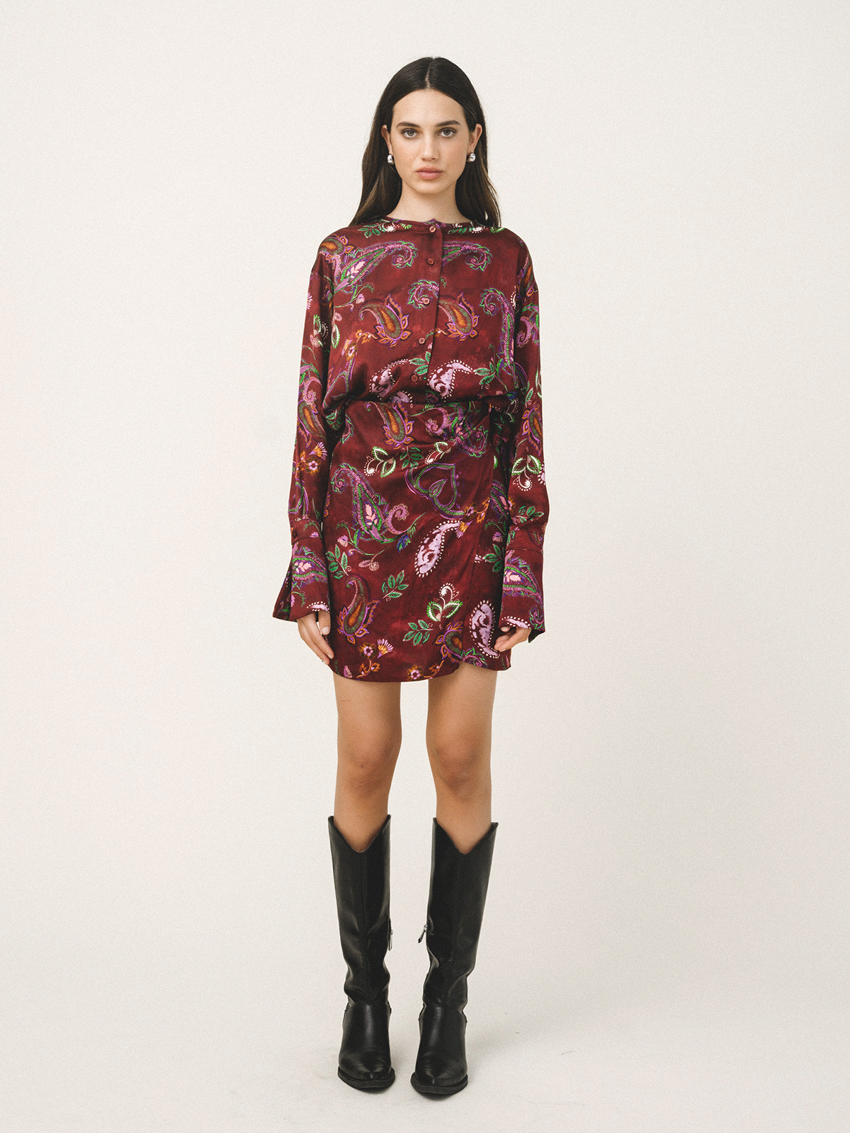 Love-and-alicia-fw26-365 Mini φούστα Hadine μπορντό - Image 1