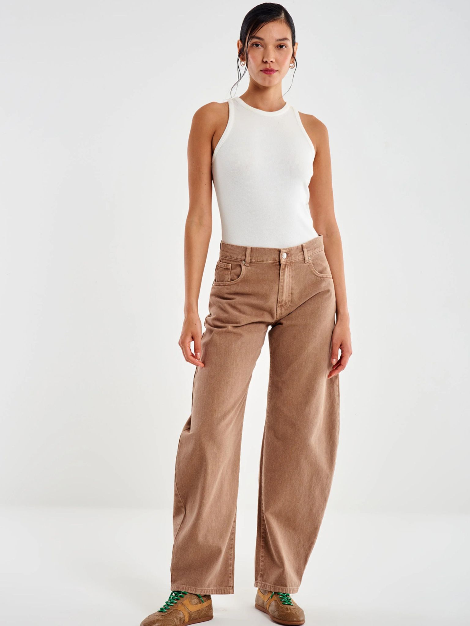 e shop (37) Τζιν Denise μπεζ - Image 1