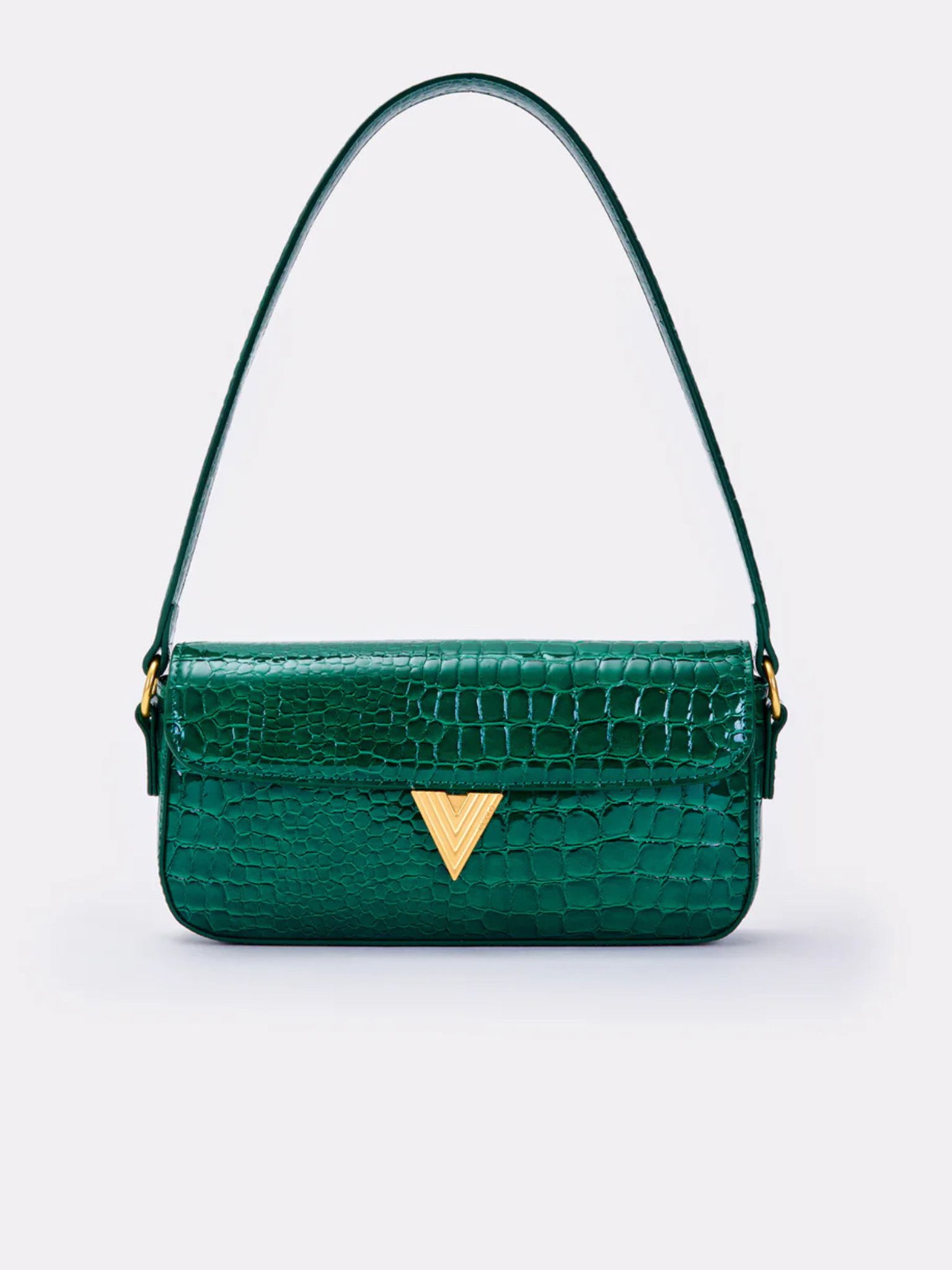 e shop (15) Τσάντα Borsa pencil κροκό σμαραγδί - Image 1