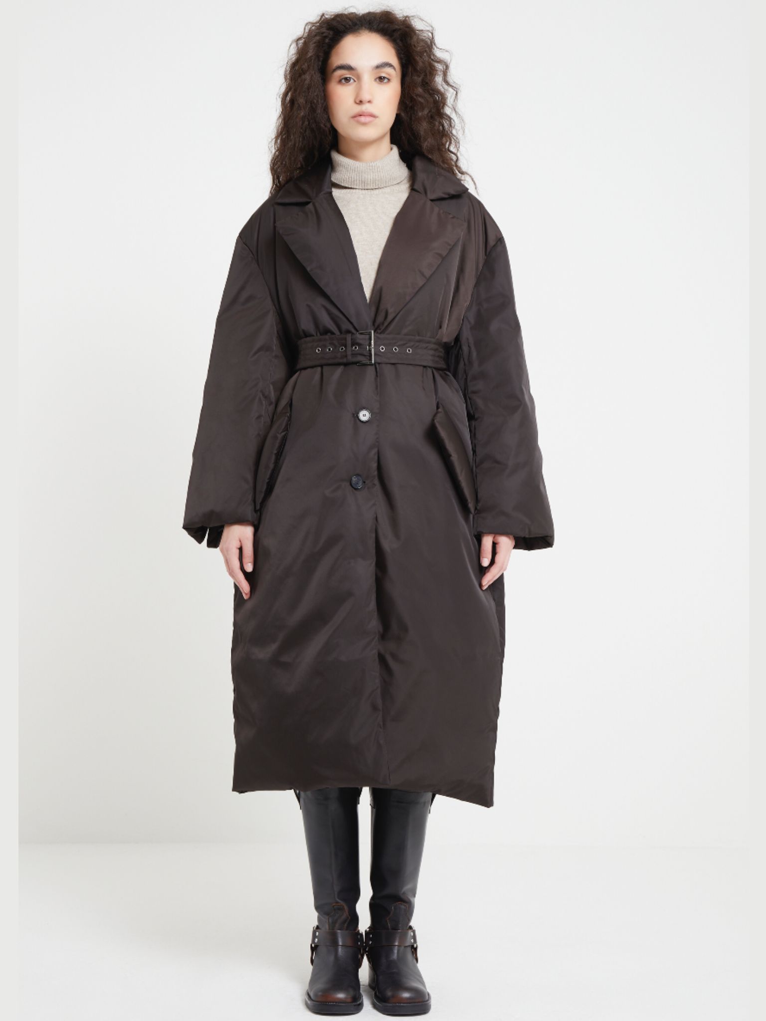 e shop (29) Πανωφόρι Temi σκούρο καφέ - Image 1