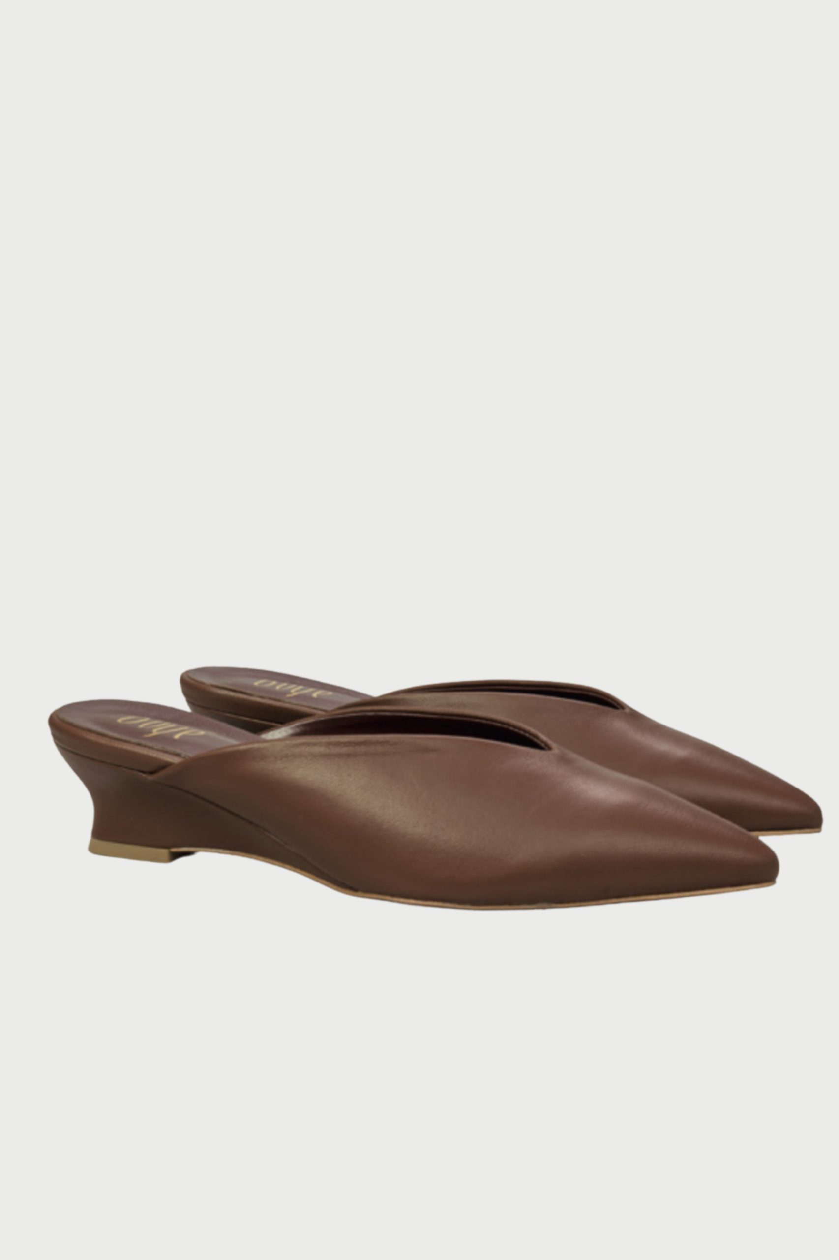 Untitled design(59) Δερμάτινα mules καφέ - Image 1