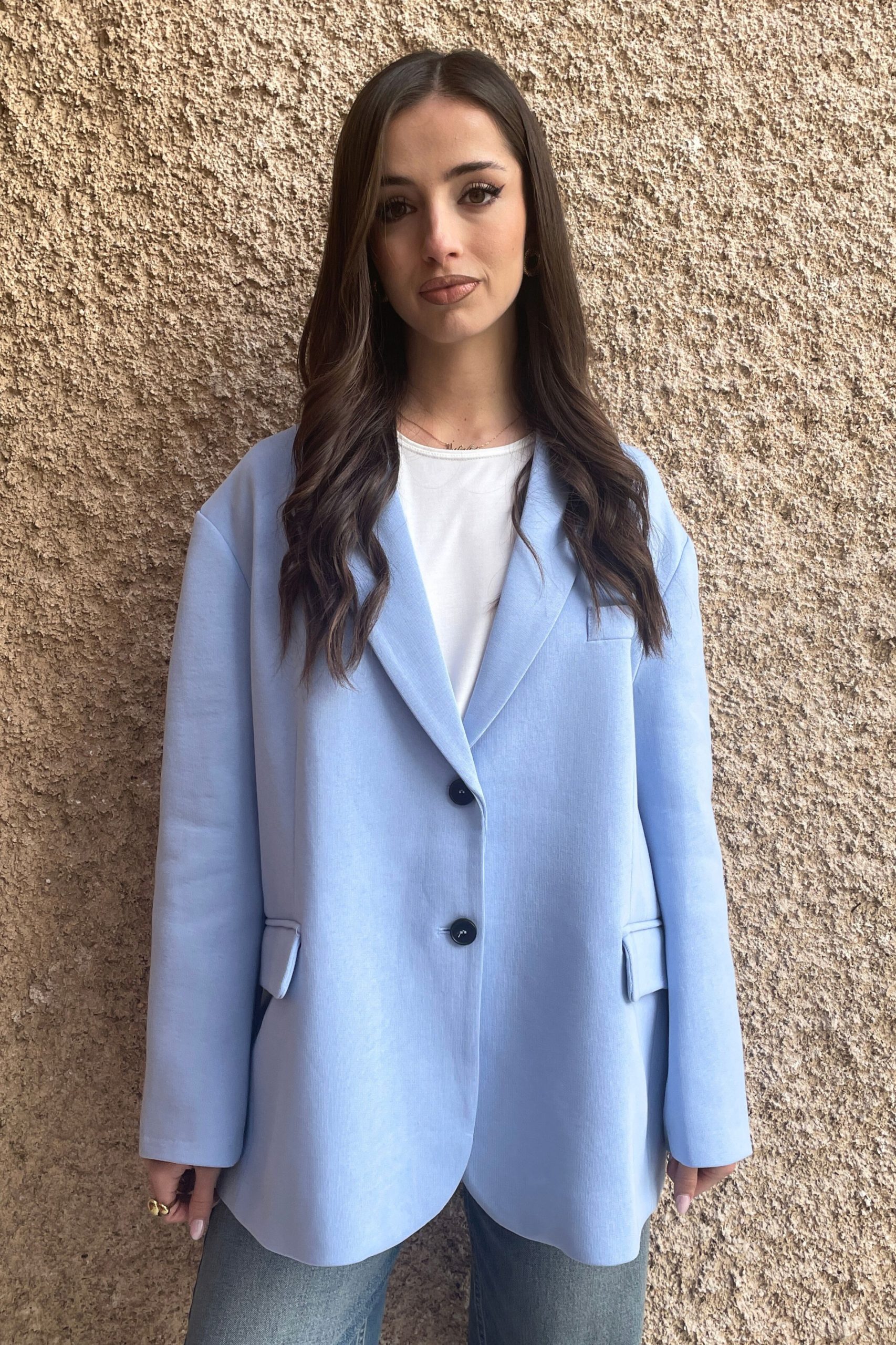 e-shop(28) Σακάκι oversized baby blue - Image 1