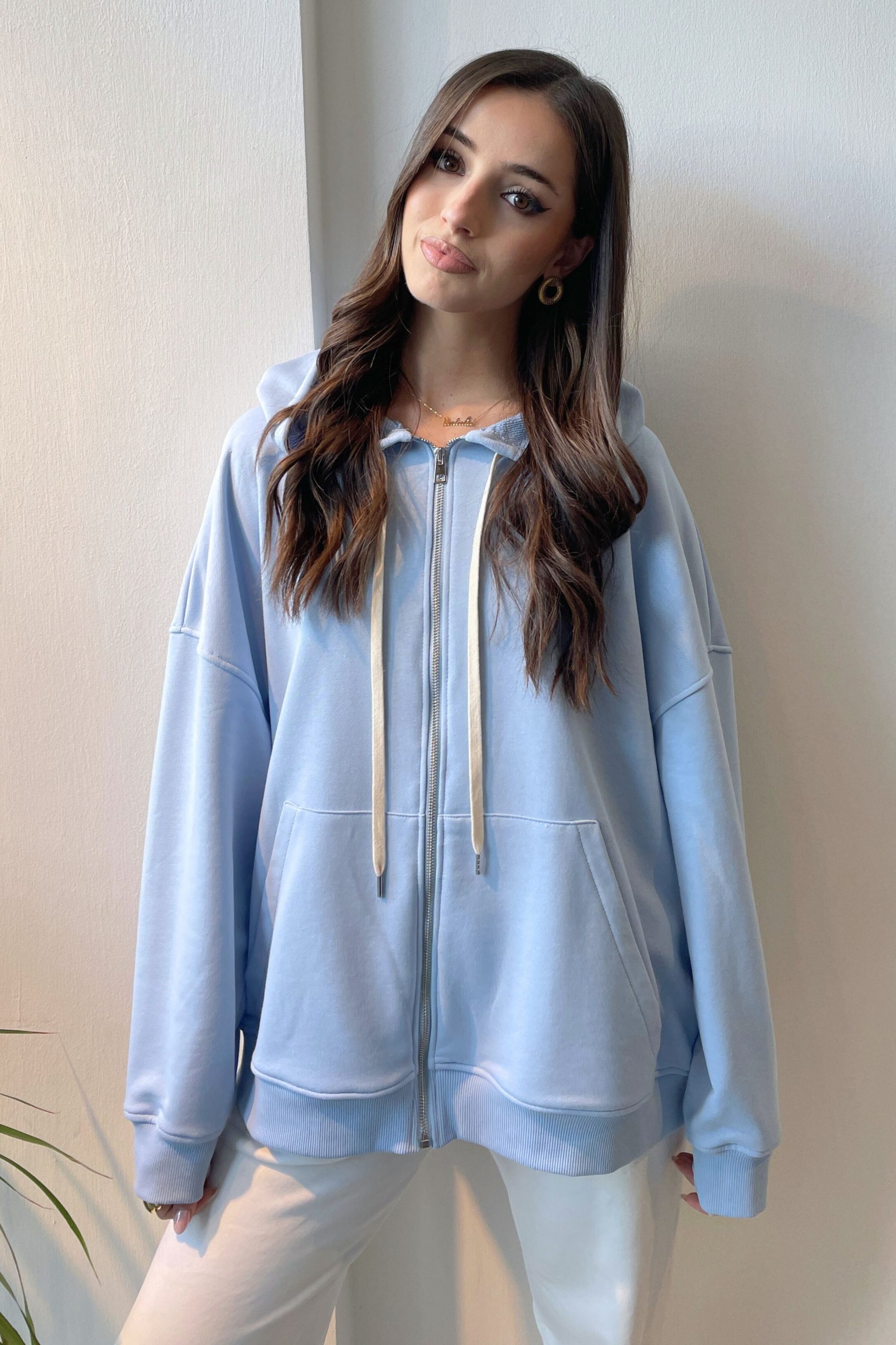 e-shop(5) Ζακέτα φούτερ baby blue - Image 1