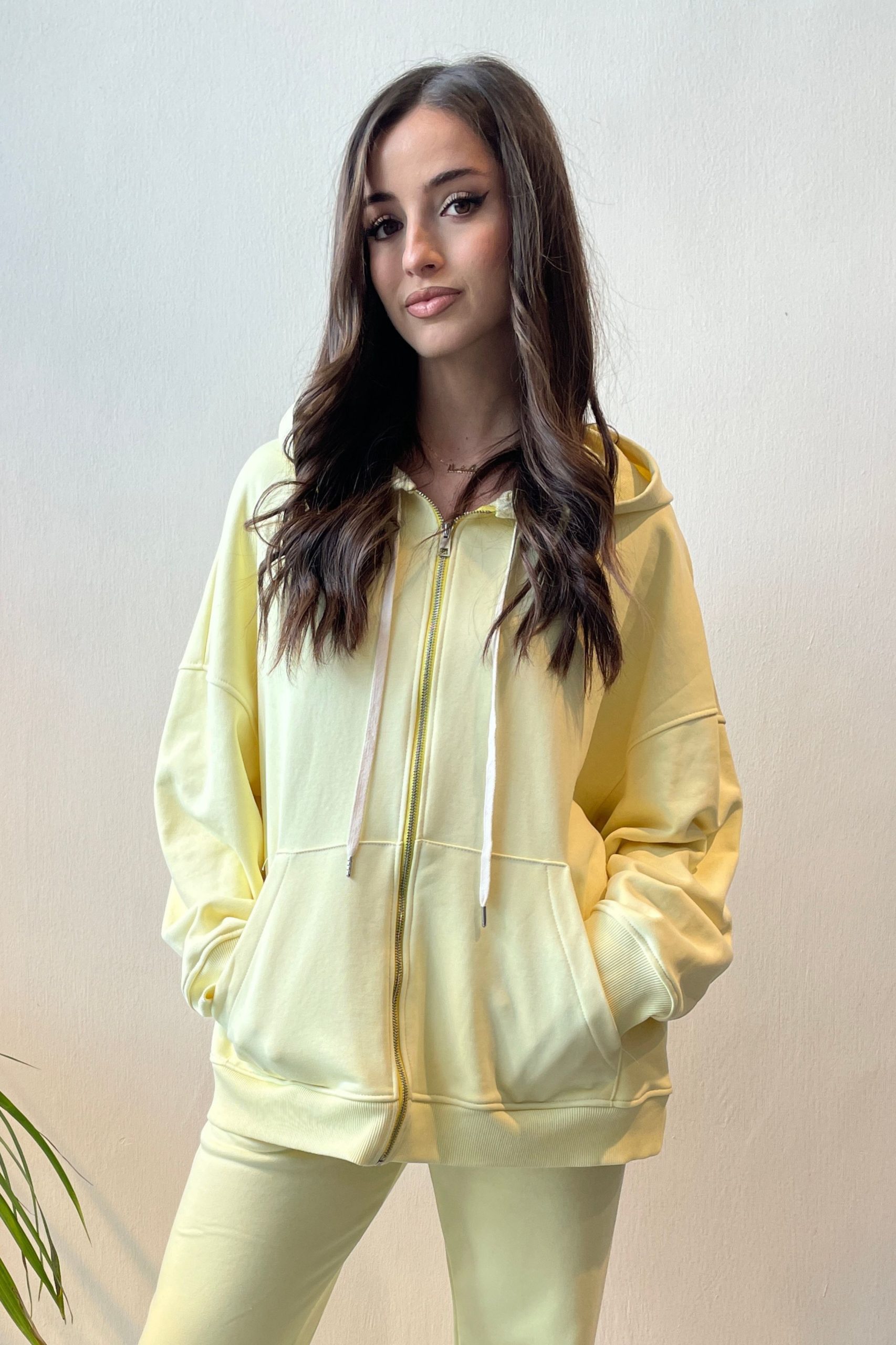 e-shop(6) Ζακέτα φούτερ κίτρινη - Image 1