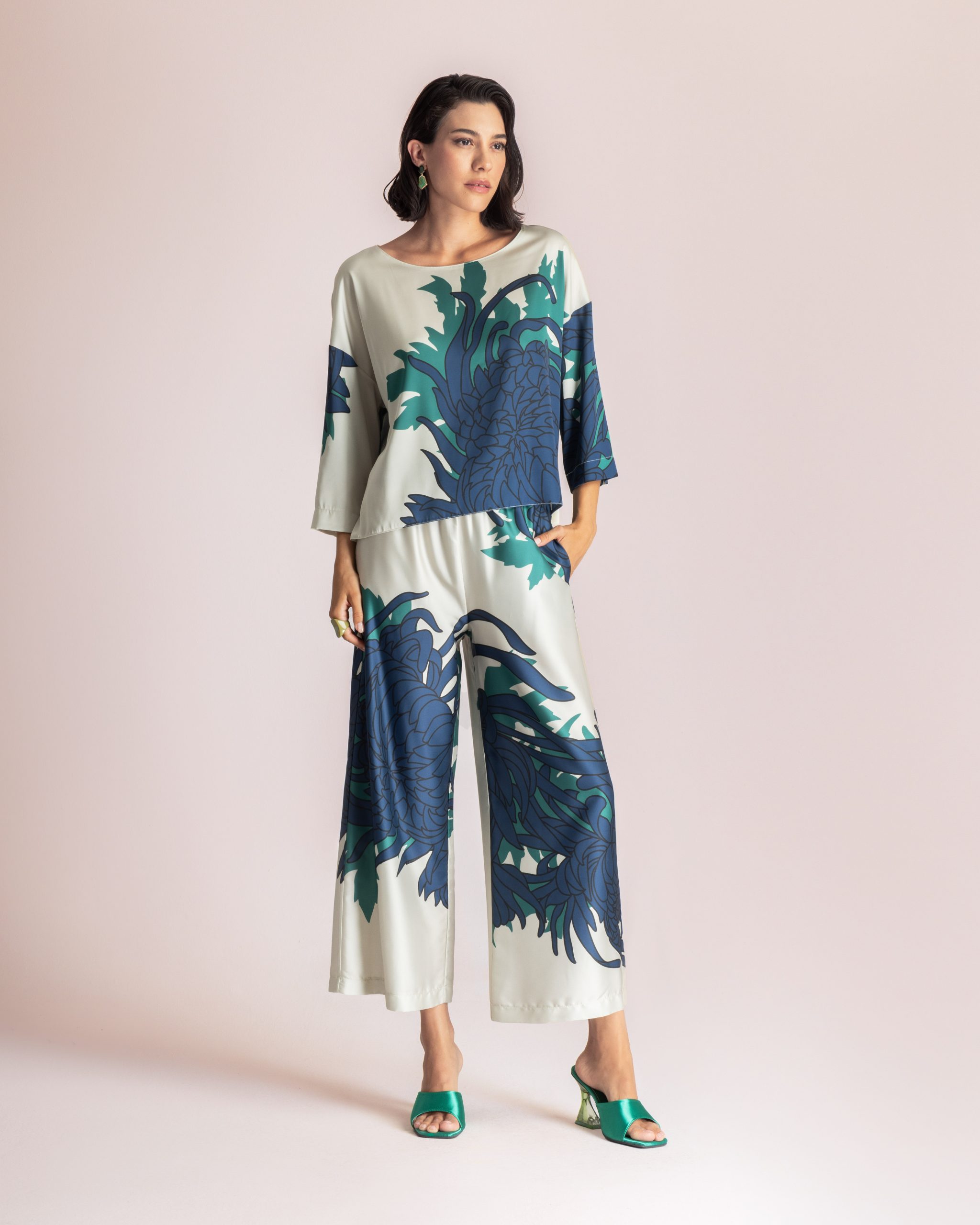 MOUTAKI LOOK BOOK8720 Παντελόνα Water Lily - Image 1