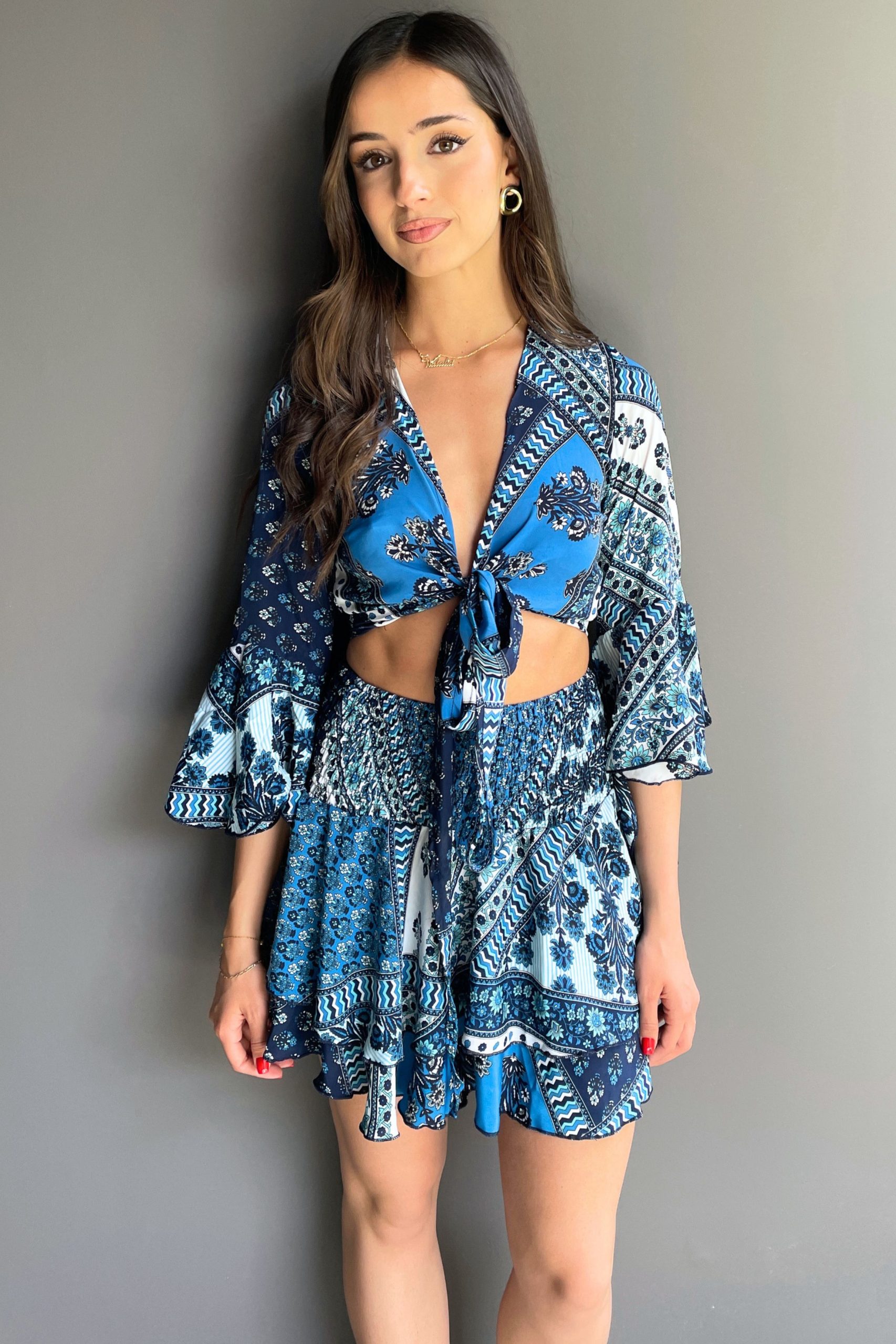 e-shop(24) Μίνι φούστα Polina Camargue μπλε - Image 1